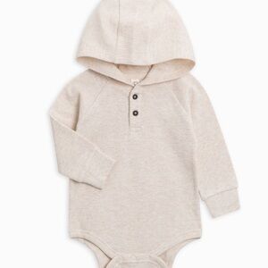COLORED ORGANICS- Cole Waffle Knit Hoodie Bodysuit